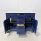 48" Dark Blue Double sink Vanity and Countertop