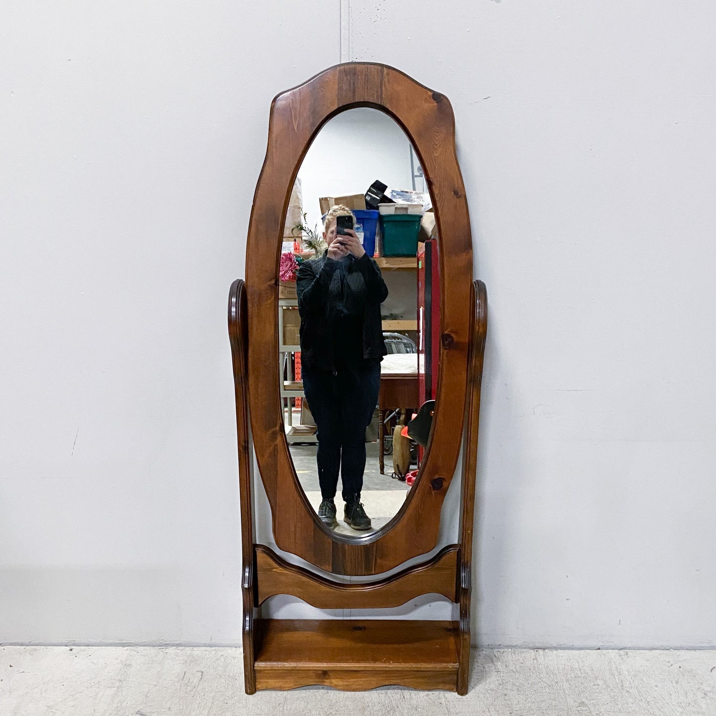 Oak Freestanding Tilt Mirror