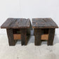 Reclaimed Wood End Tables Set of 2