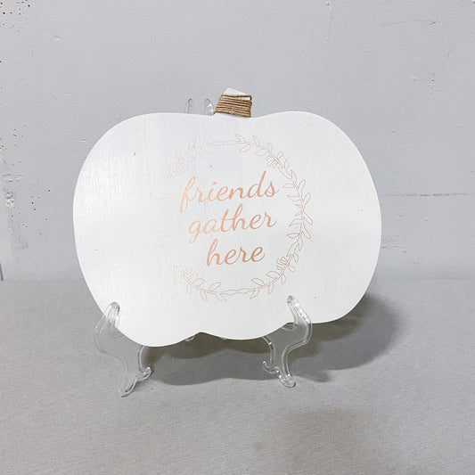 Pumpkin "Friends Gather Here" Tray