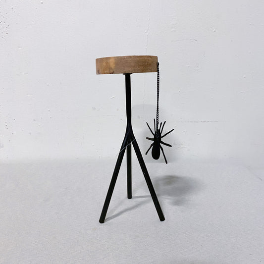 Rustic Candle Holder with a Spider