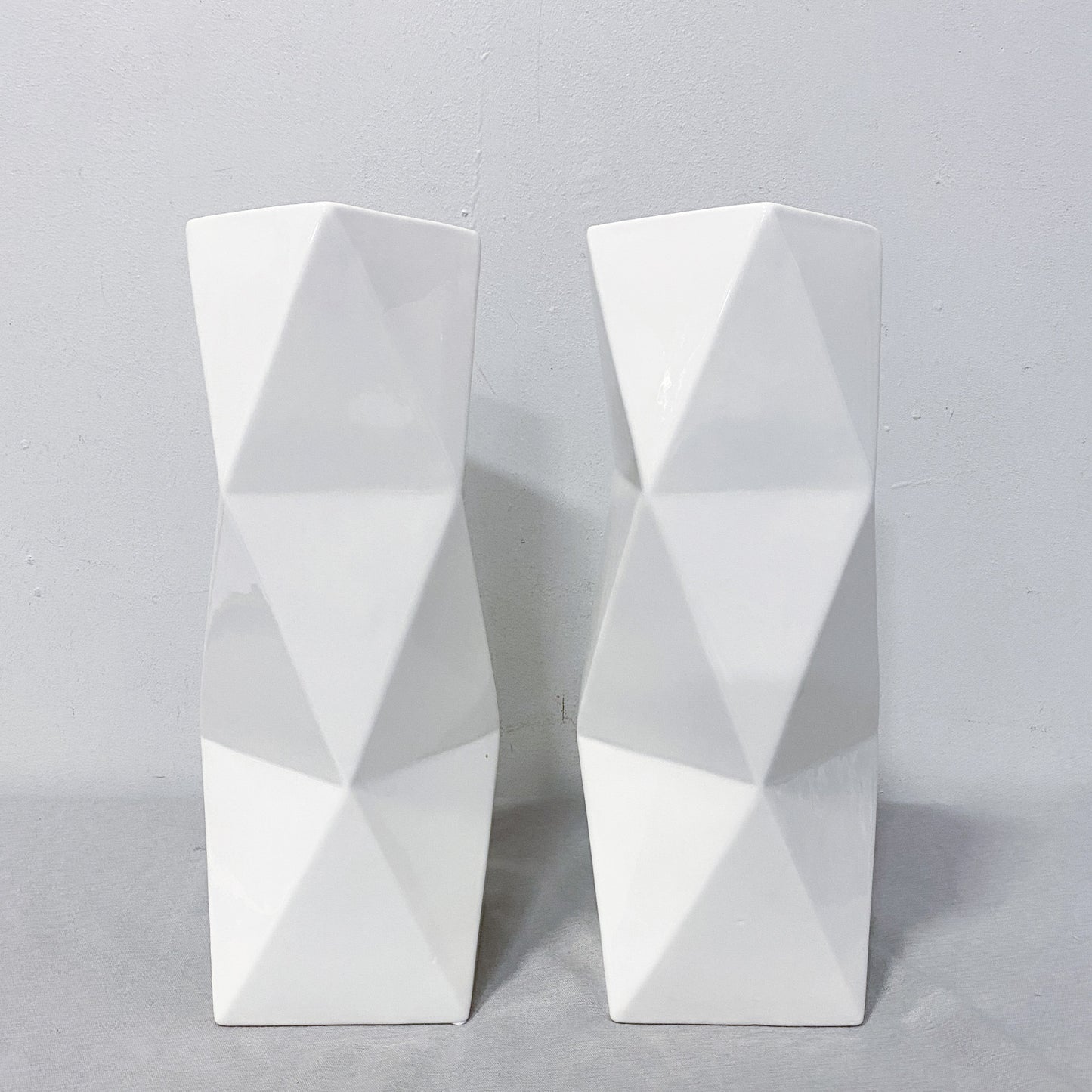 Geometric 'Polyhedra' Vases Set of 2