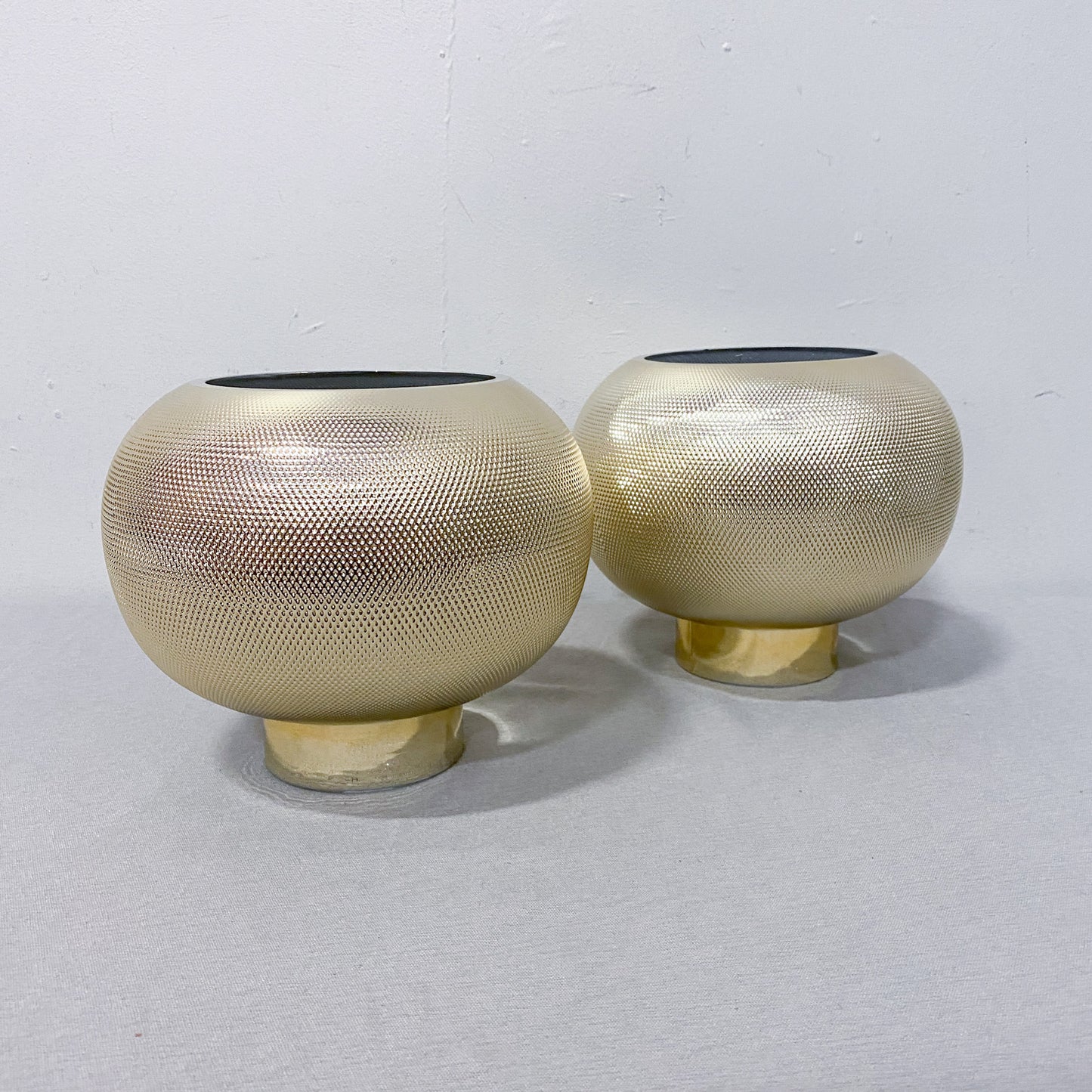 Textured Gold Glass Vases Set of 2