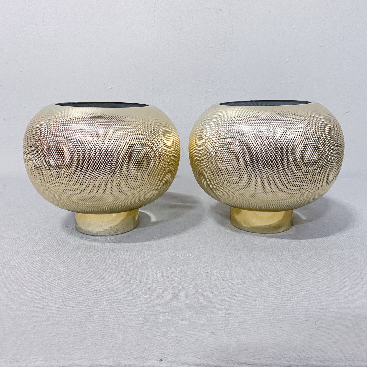 Textured Gold Glass Vases Set of 2