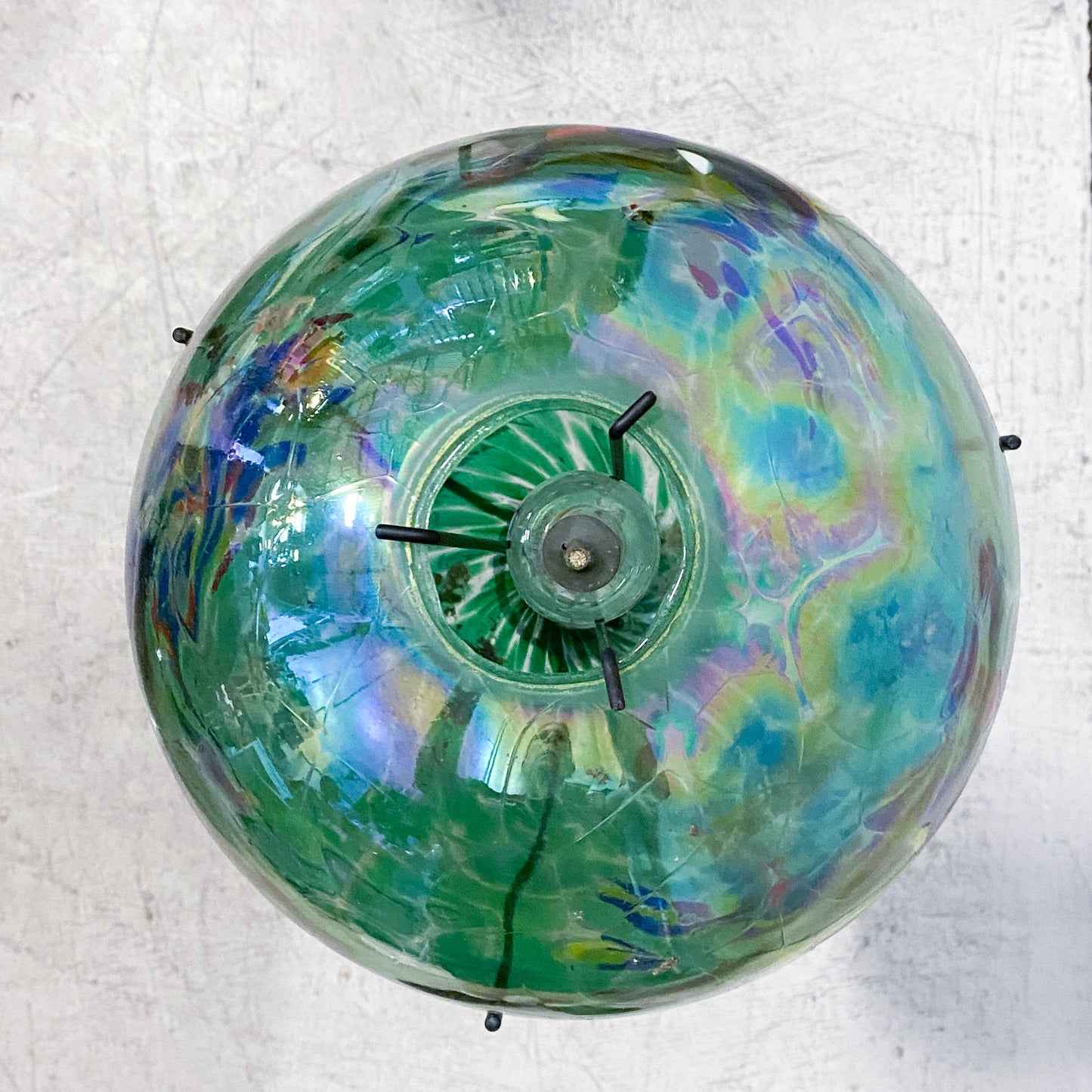 Hand-Blown Glass Globe Oil Lamp