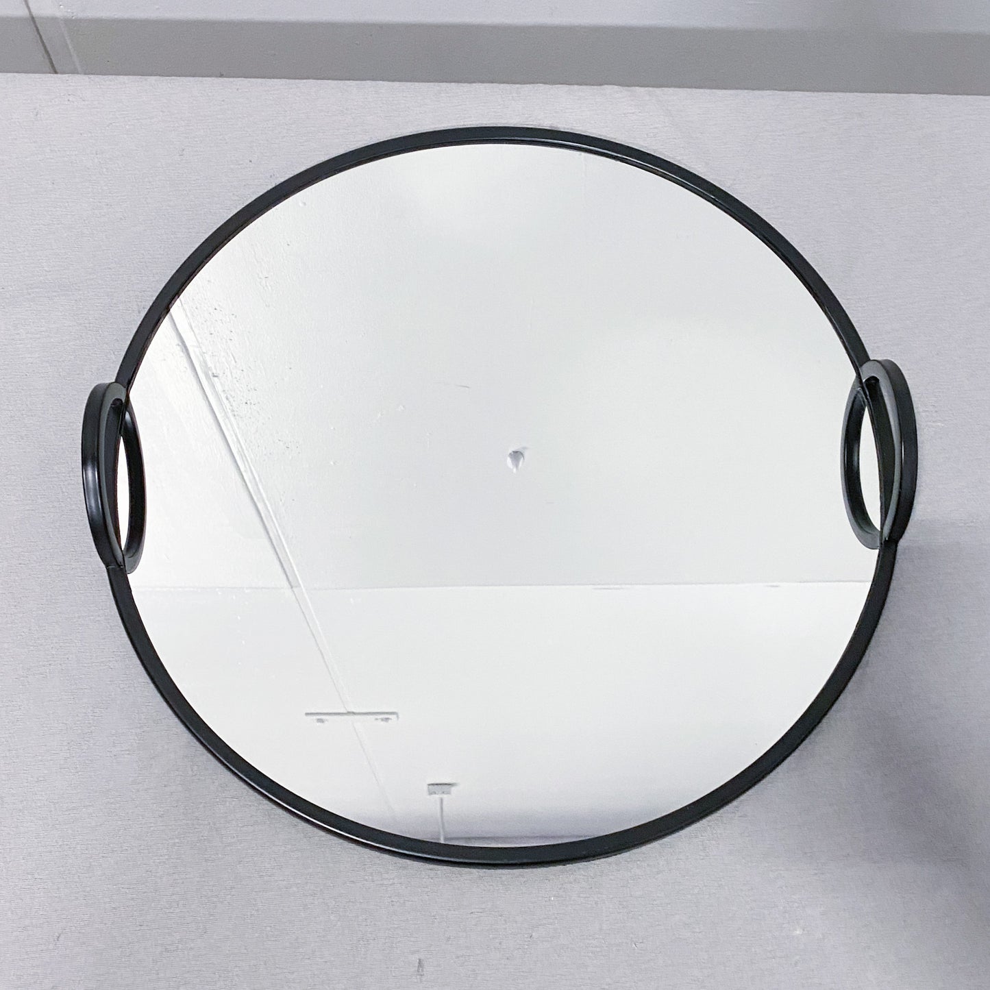 Round Black Mirrored Tray