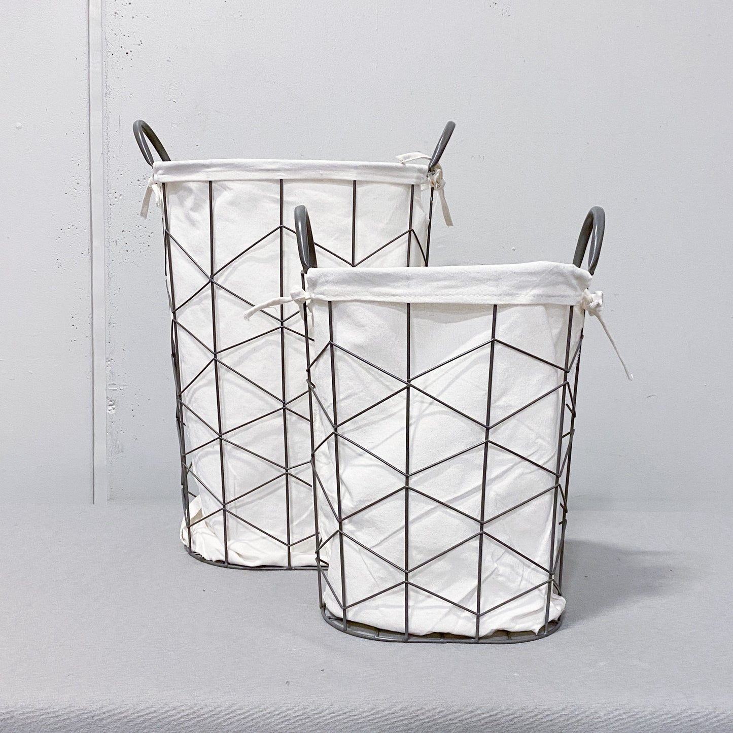 Black Metal Hamper/Baskets -Set of 2