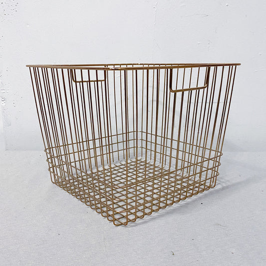 Gold Square Metal Basket- Medium