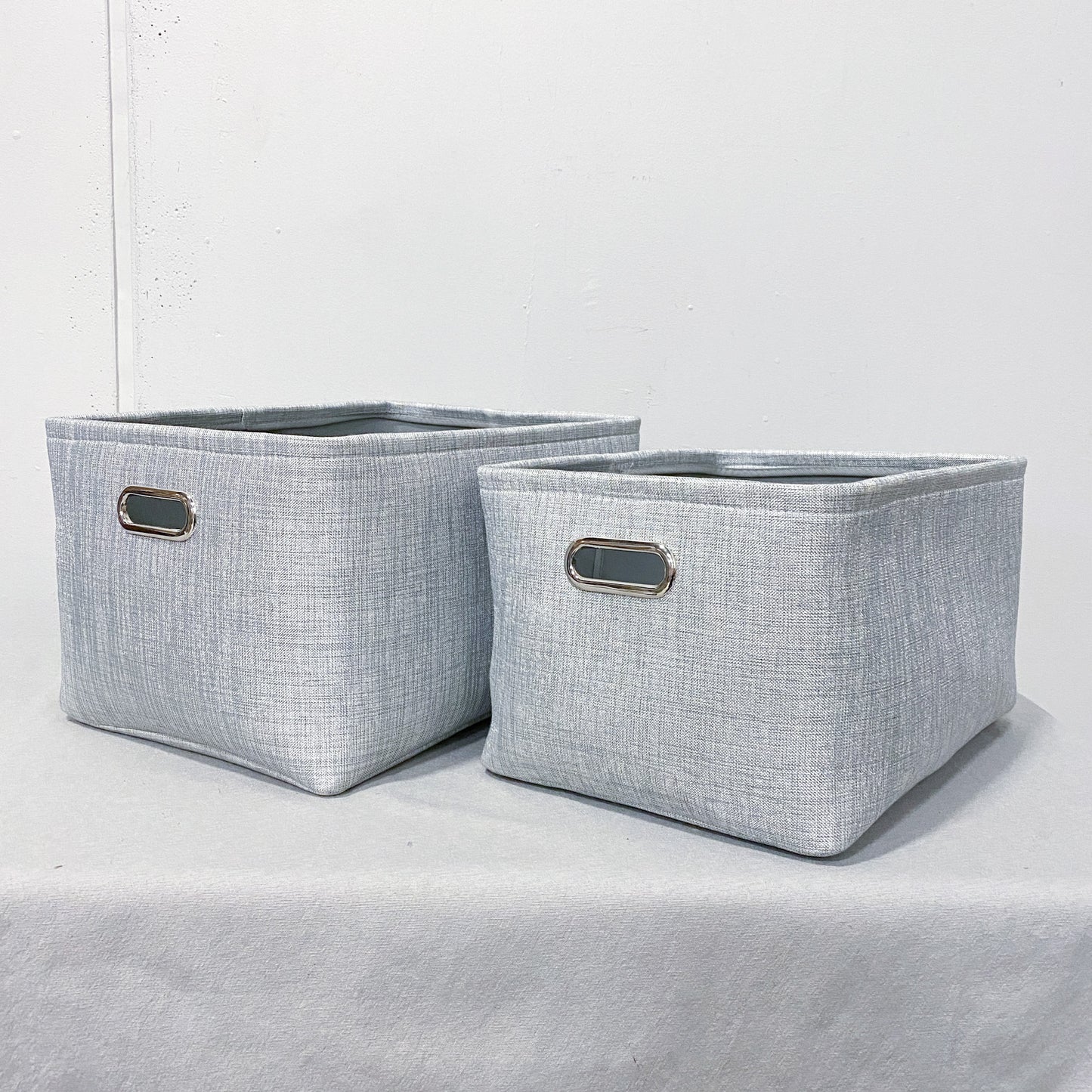 Rectangle Grey Storage Basket Set of 2