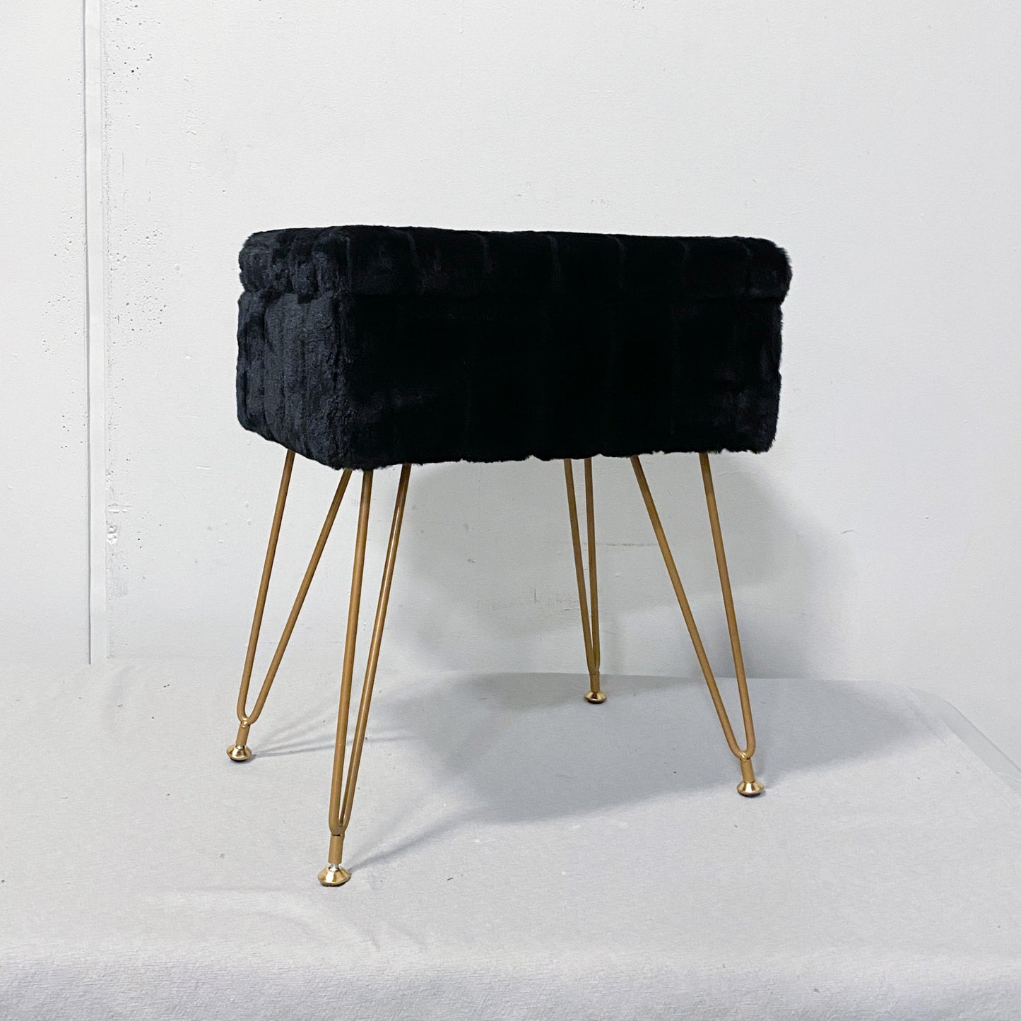 Faux Fur Vanity Stool