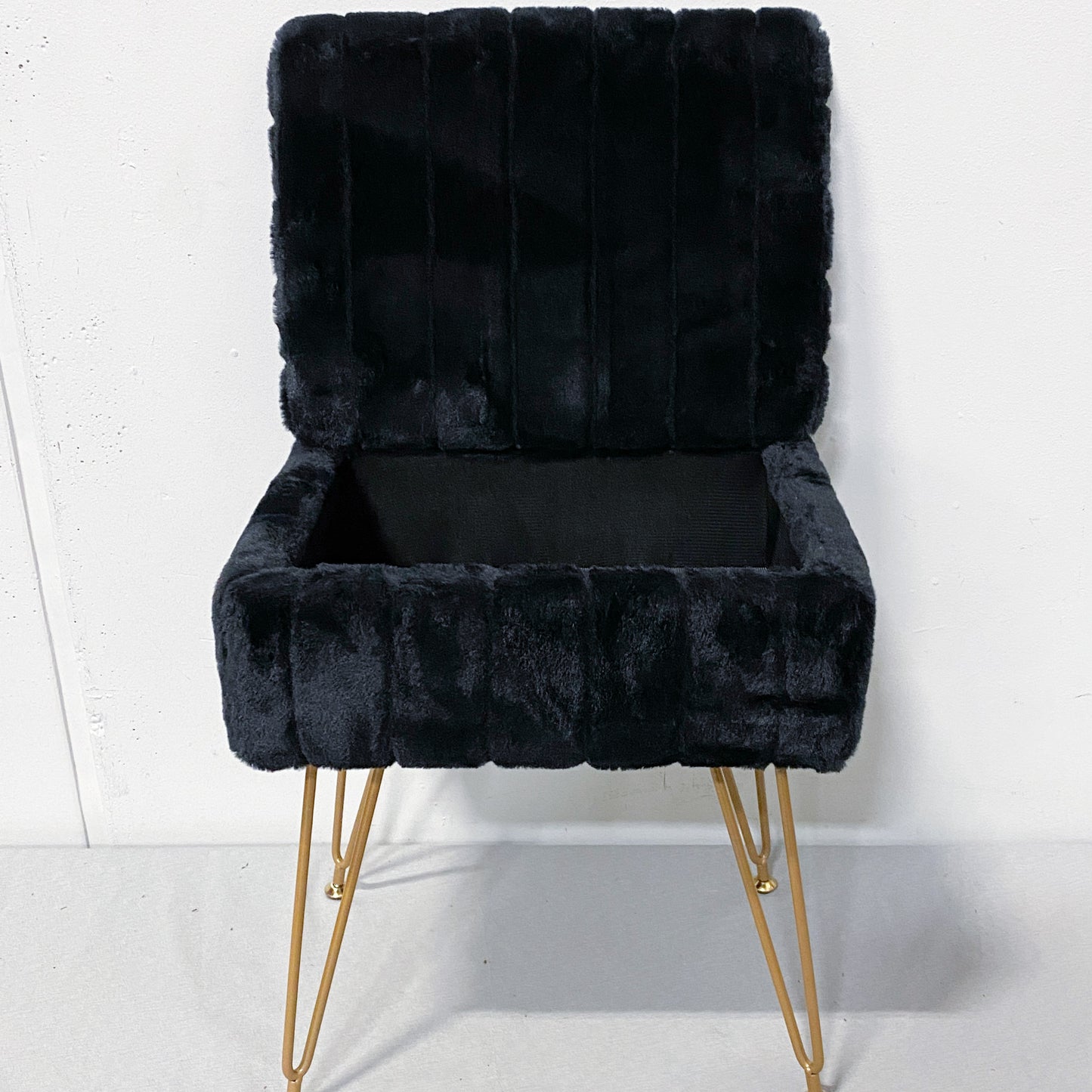 Faux Fur Vanity Stool