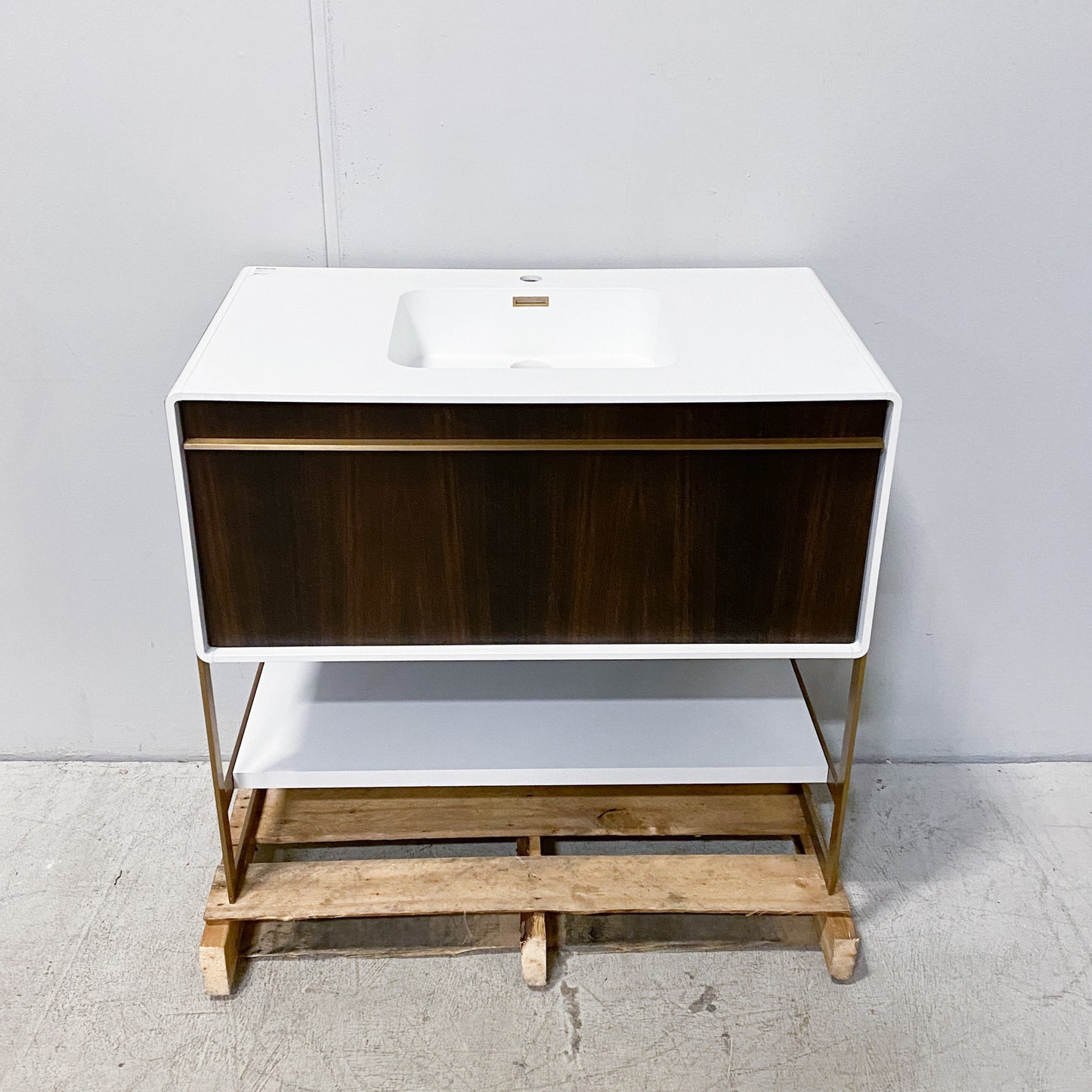 37" Walnut Single Sink Vanity