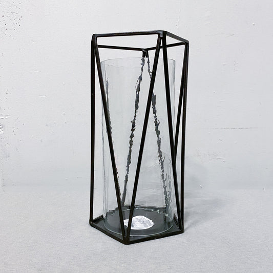 Black Metal Hurricane Candle Holder