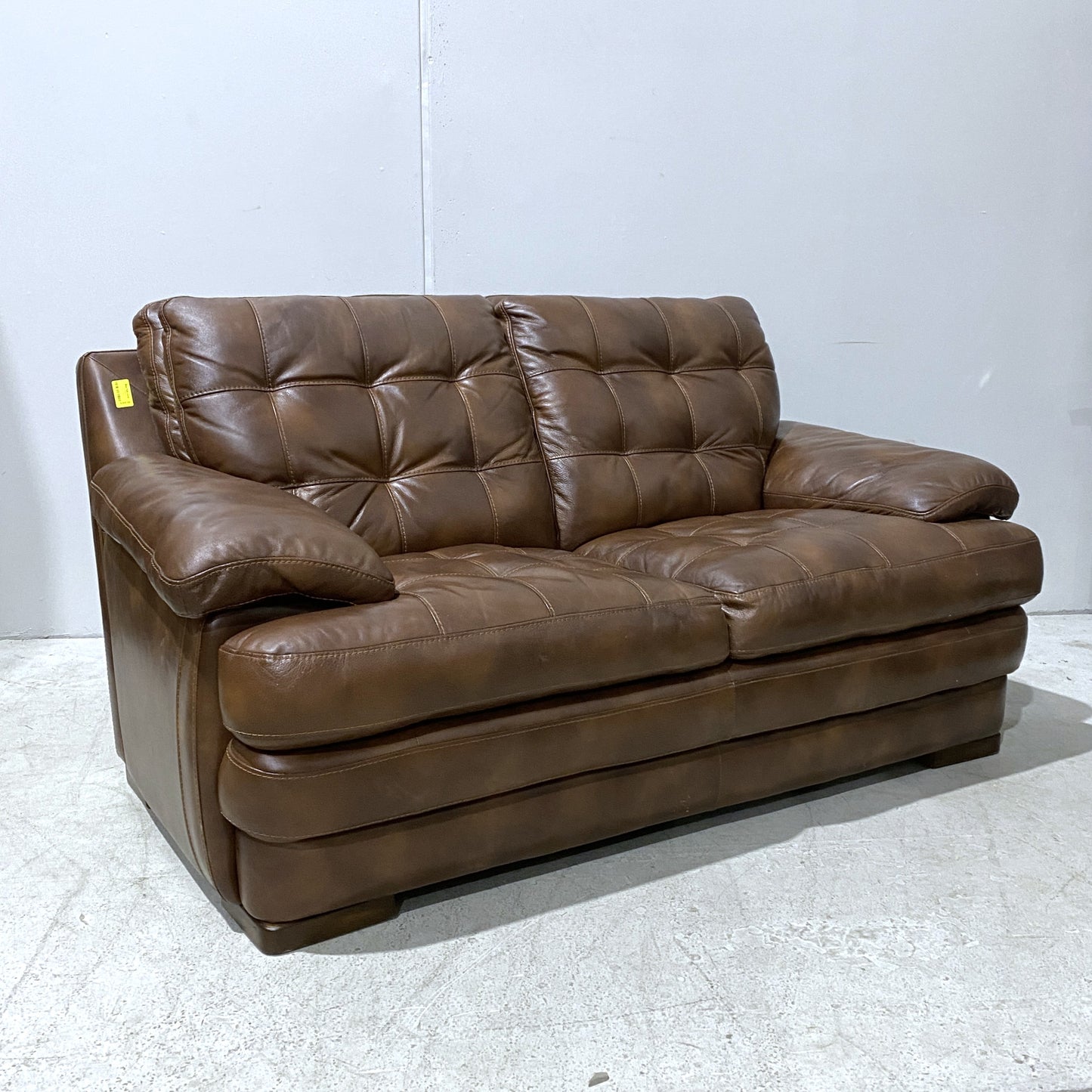 Espresso Leather Loveseat