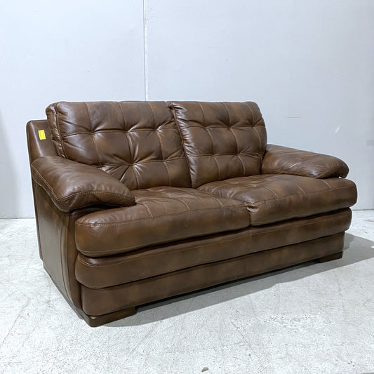 Espresso Leather Loveseat