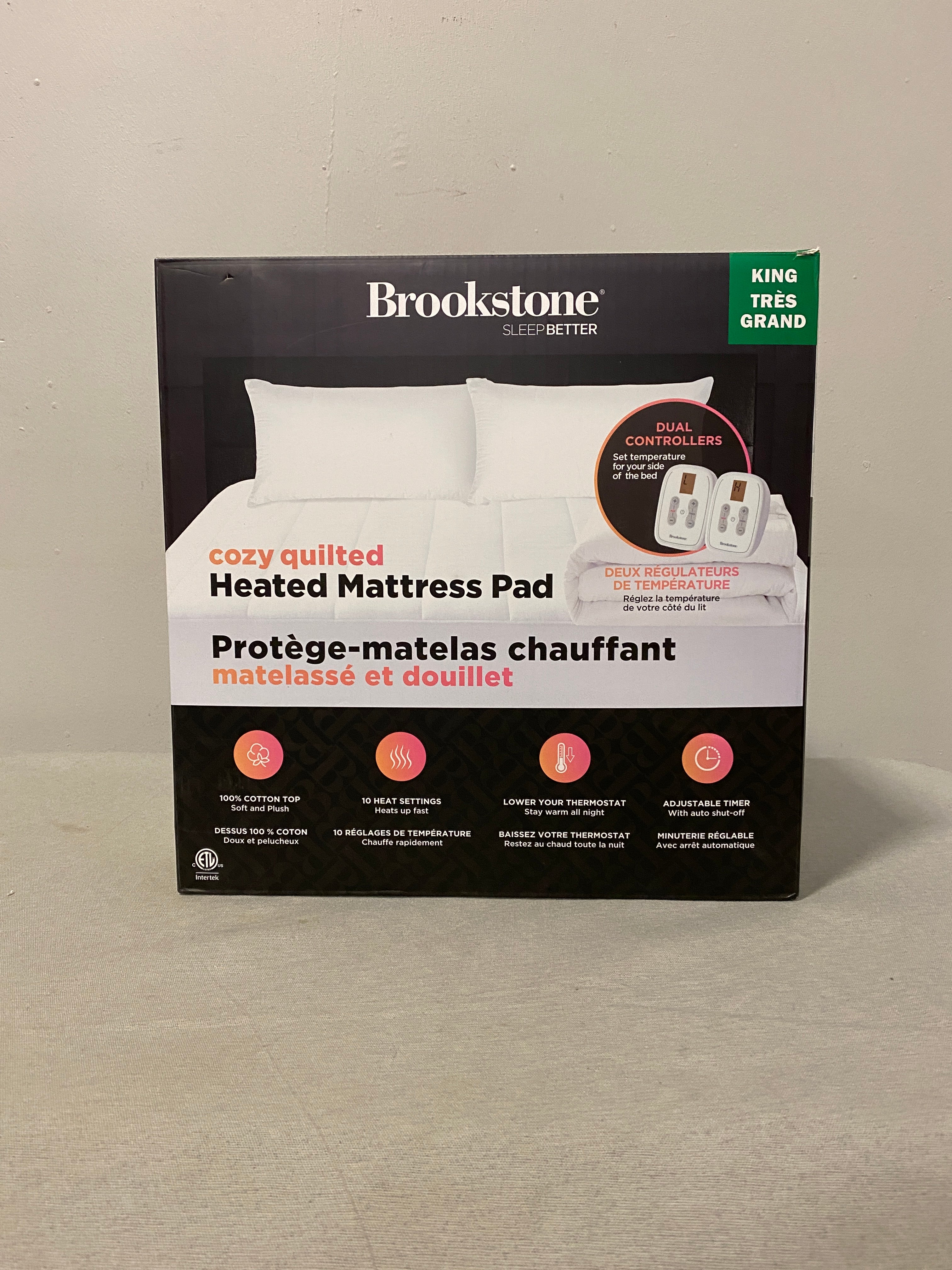 Brookstone heated clearance pillow