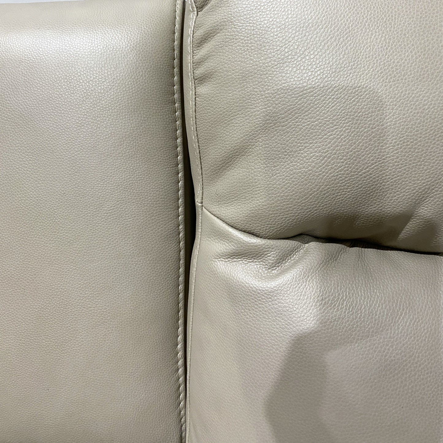 Beige Leather Loveseat