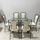 6 Chair and Glass Table Set