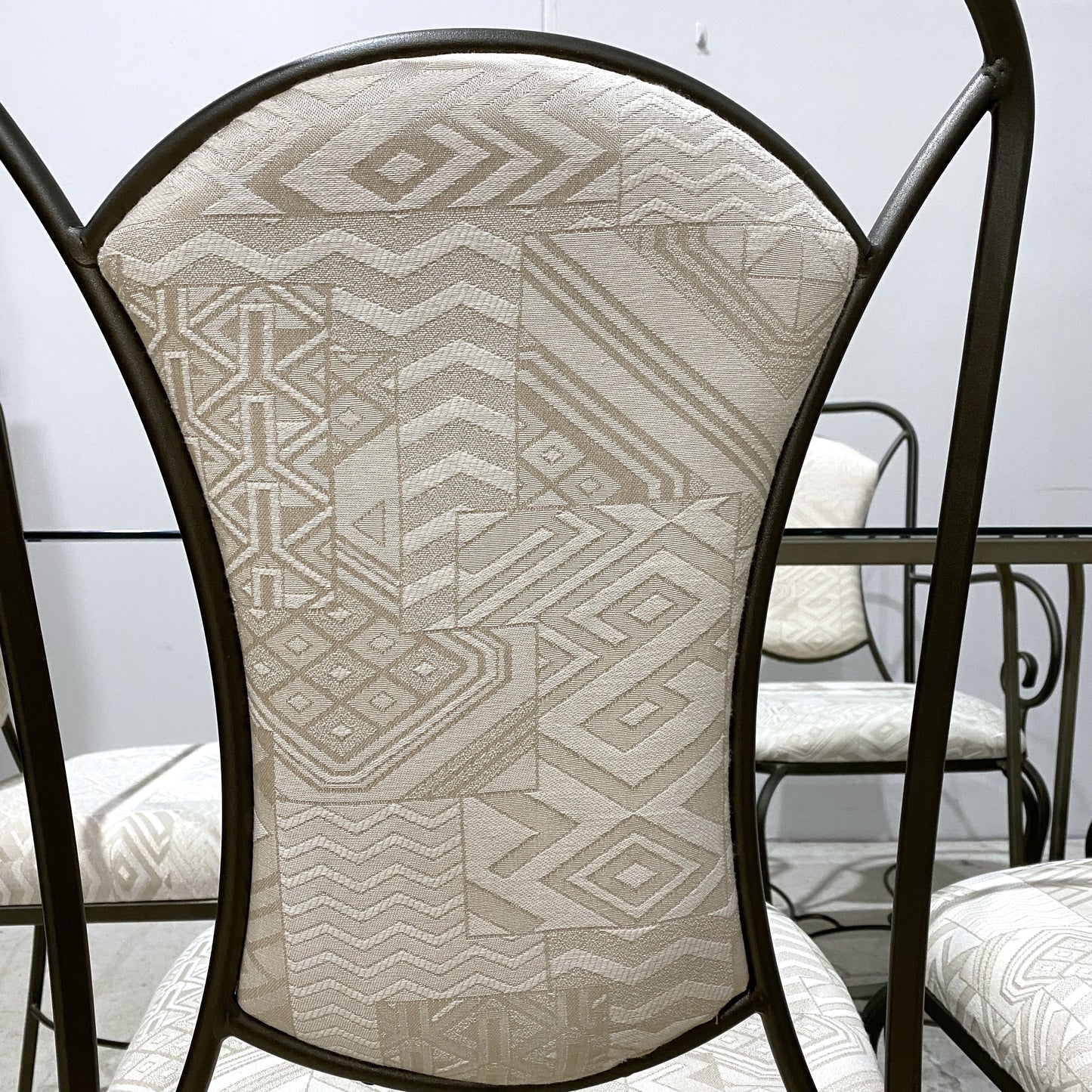 6 Chair and Glass Table Set
