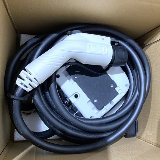 White Electric Vehicle Level 2 Plug-In Charging Station