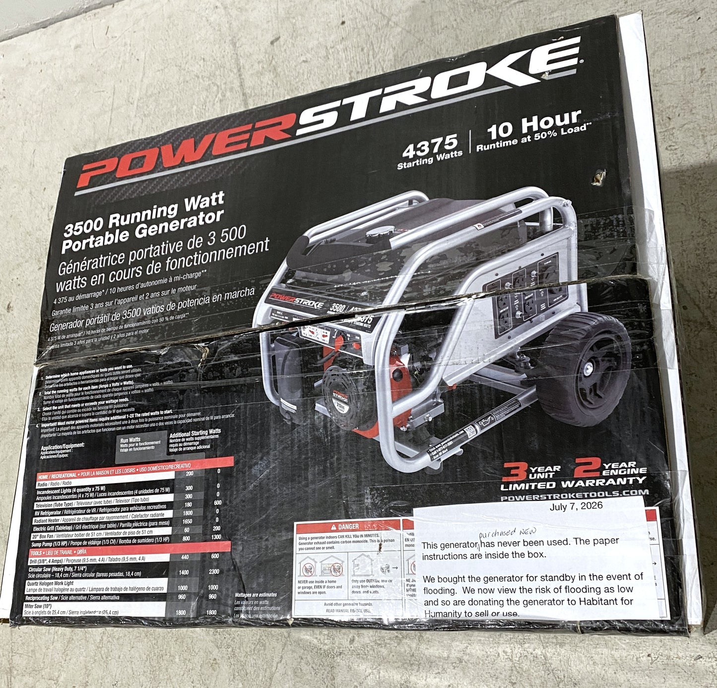 3500 Watt Generator