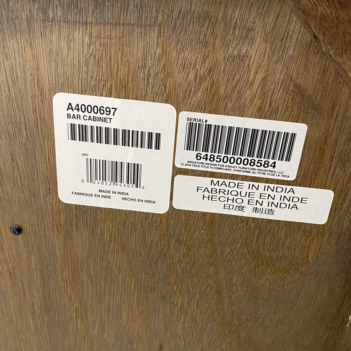 Medium Brown Bar Cabinet