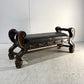 Traditional Carved Dark Wood Accent Bench