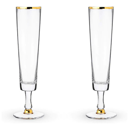 Glass Champagne Flutes (Set of 2)