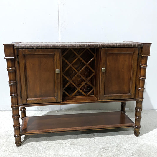 Wine Cabinet with Dark Brown Finish