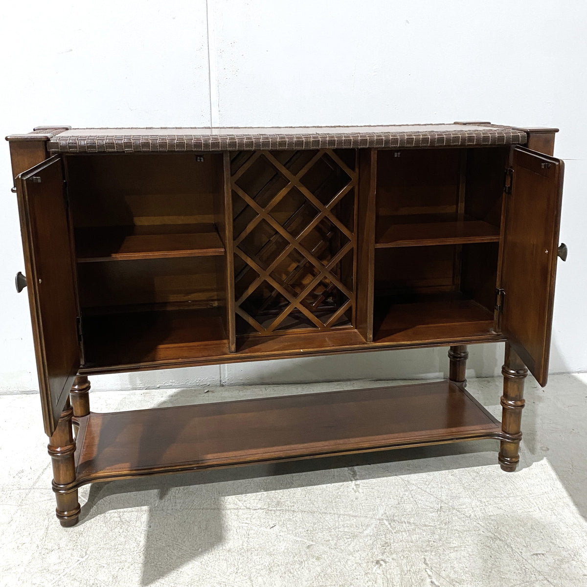 Wine Cabinet with Dark Brown Finish