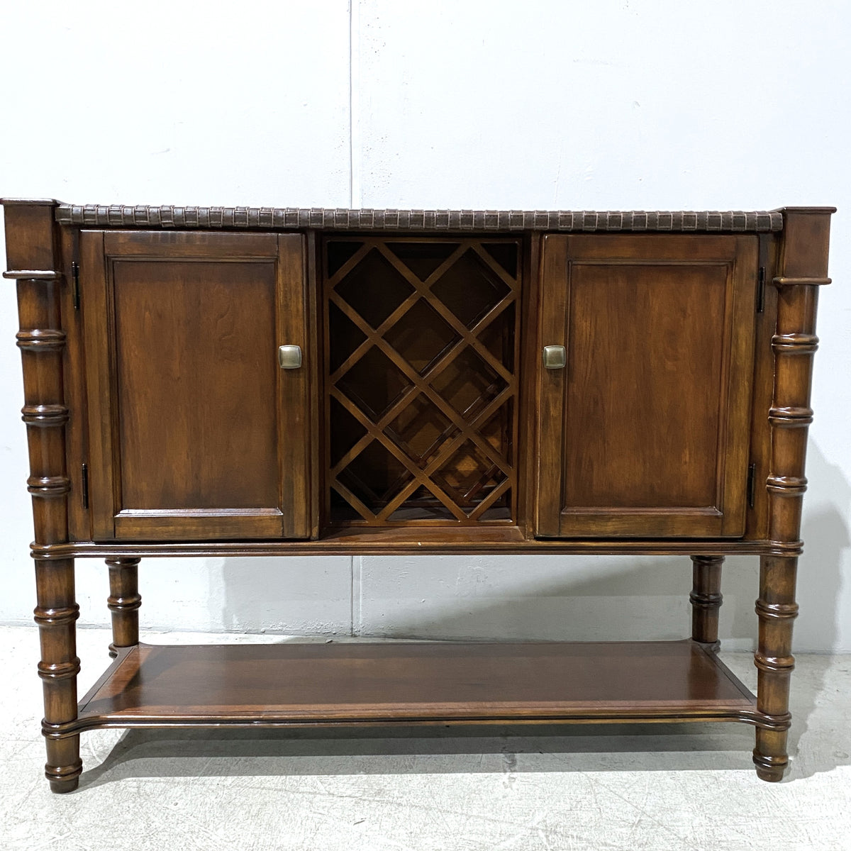 Wine Cabinet with Dark Brown Finish