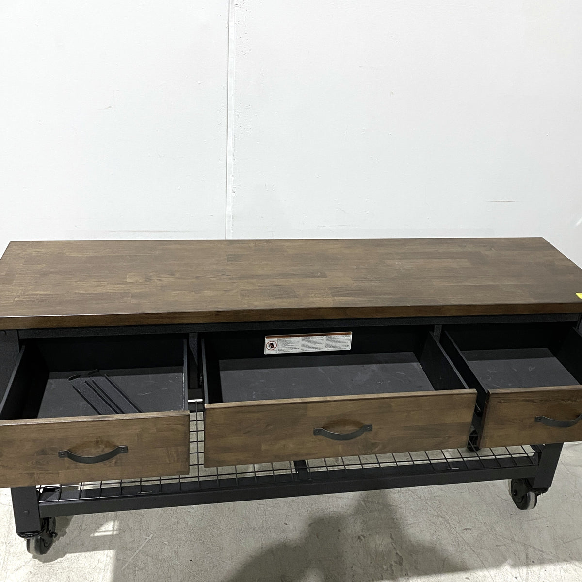 3-Drawer Rolling Industrial Workbench