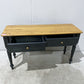 Two- Drawer Rustic Writing Table (Dark Green)