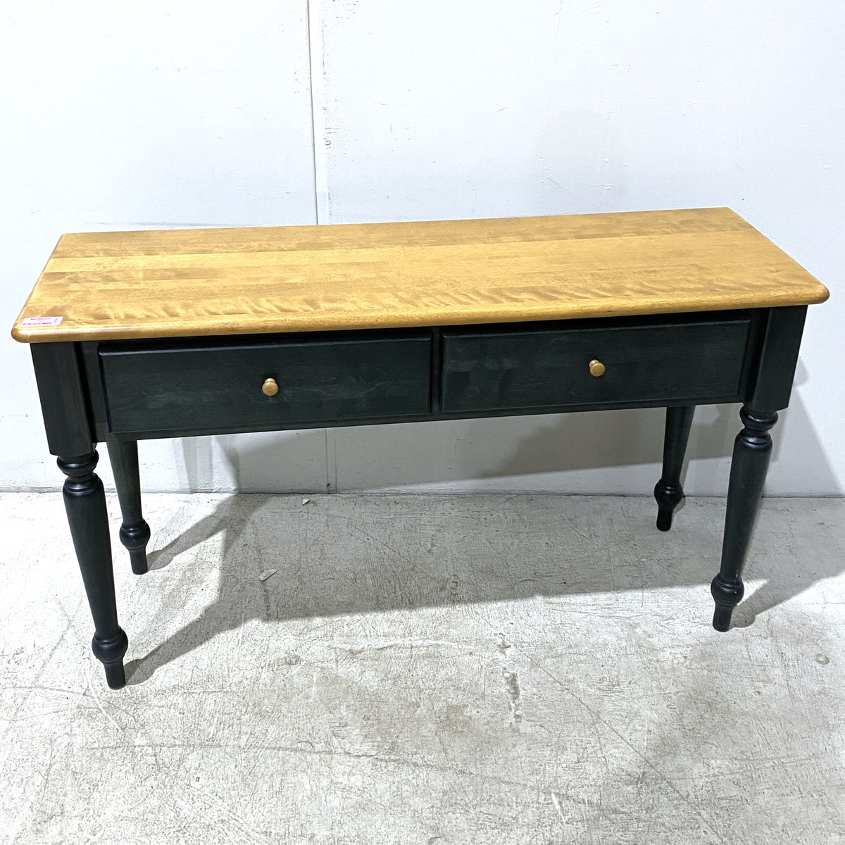 Two- Drawer Rustic Writing Table (Dark Green)