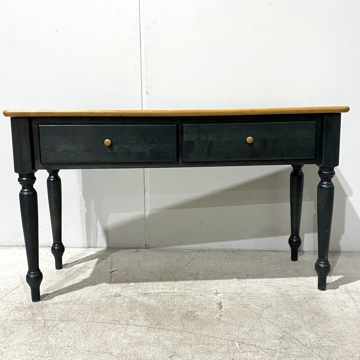 Two- Drawer Rustic Writing Table (Dark Green)