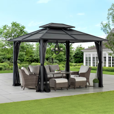 Hardtop Gazebo with Mosquito Netting