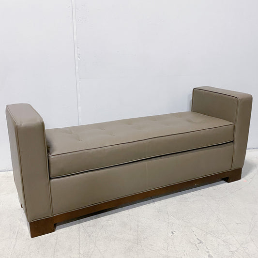Modern Tufted Leather Bench