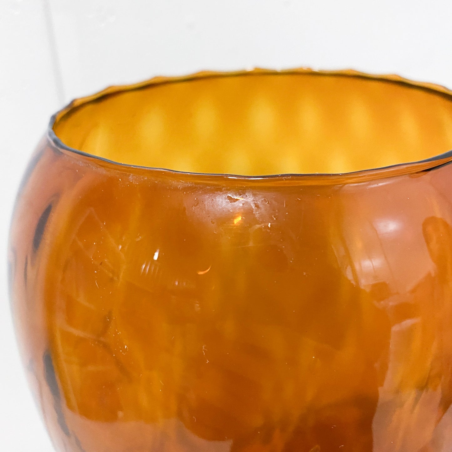 Empoli Optic Mid Century Tall Dark Amber Vase