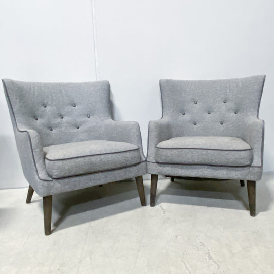 Modern Grey Armchair Accent Chair Set of 2