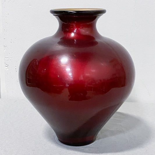 Spanish Red Glass Vase with Gold