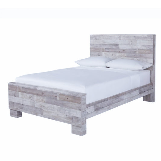 New Head/Footboard Rustic Whitewash Bedframe- Full/Double