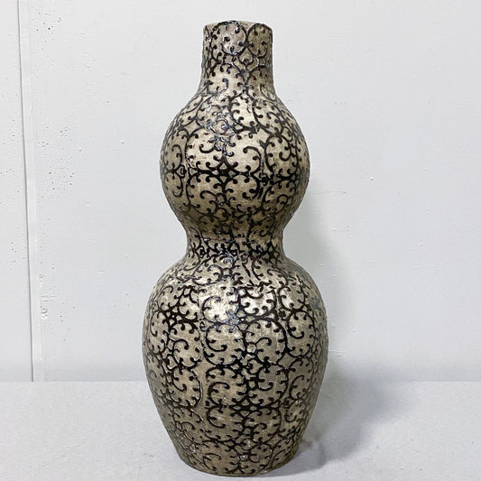 Stone and Black Bubble Textured Vase