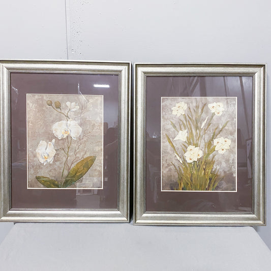 32" x 26" Framed Floral Print Set