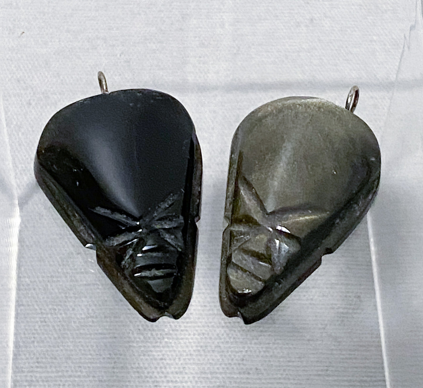 Hand crafted Black Gold sheen Obsidian Charms/Pendants (set of 8)