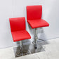 Modern Faux Red Leather and Chrome Hydraulic Barstools (Set of 2)