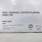 Navy 100% Organic Cotton Flannel Sheet Set - King