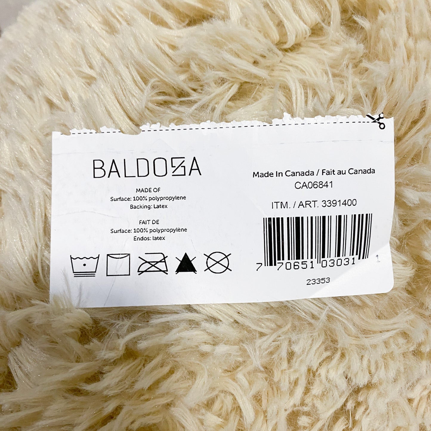 Baldosa Cream Shag Rug