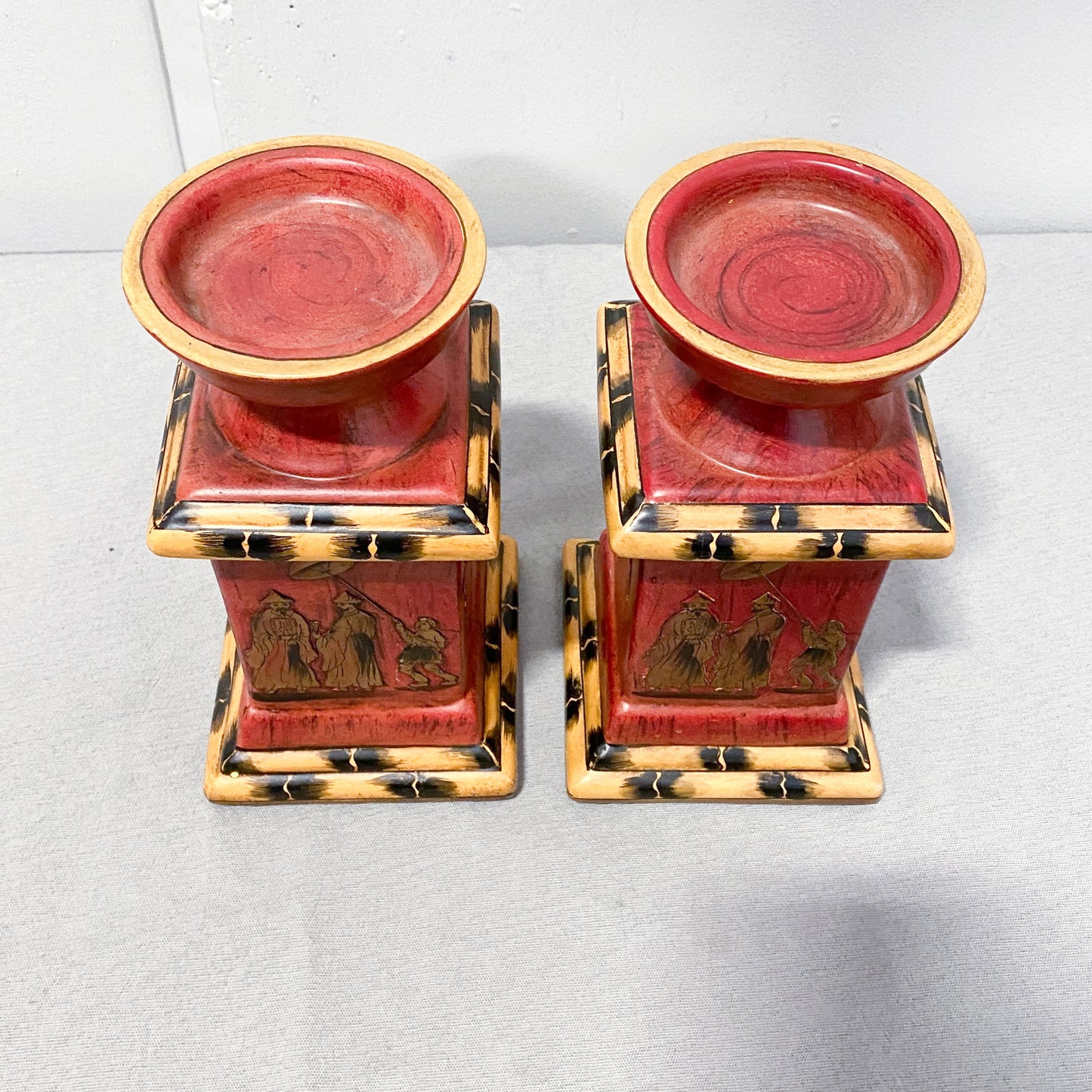 Asian Motif Candle Holder (Set of 2)