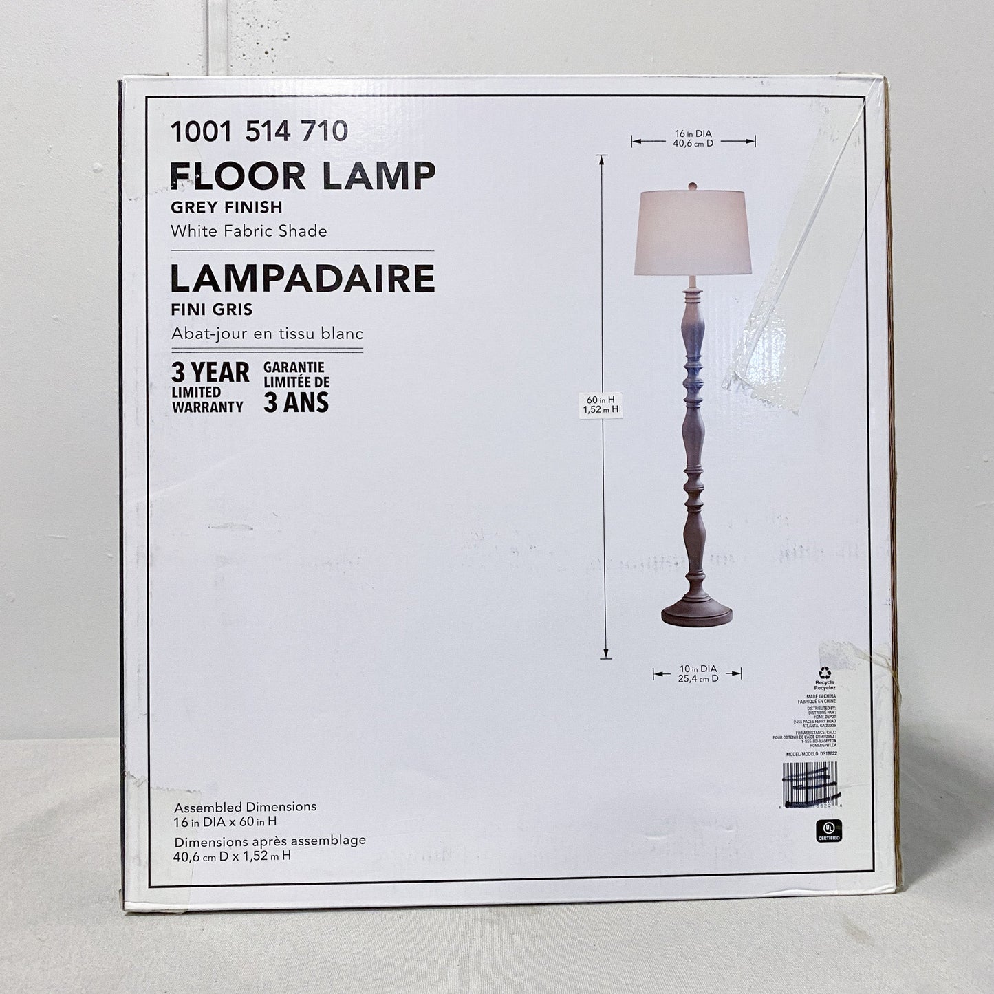 Grey Farmhouse Floor Lamp