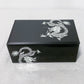 Chinese Dragon Black Glass Box and Glass Coaster Set